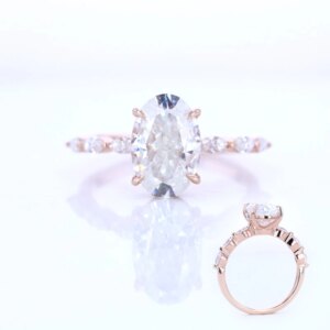 Beautiful 10K Soild Gold Moissanite Ring For Women 8*12mm Oval Cut 4 Carat Wedding Band Engagement Diamond Ring Birthday Gift