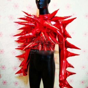 spike theme women dress dj outfits Red ballroom dance stage costumes Cone clothe perform suit bar clothing