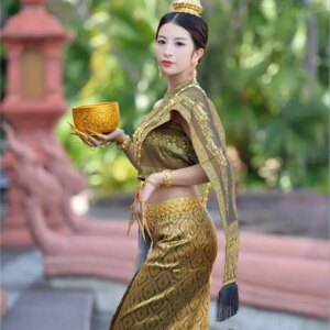 Asian Thailand YunNan Travel Holidays Outfit Blue Red Coffee Sleeveless Top + skirt + Shawl collocation suits women Special wear