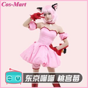 Cos-Mart Anime Tokyo Mew Mew Momomiya Ichigo Cosplay Costume Fashion Pink Formal Dress Unisex Party Role Play Clothing XXL