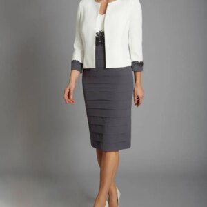 custom made mother dress mother of bride dress wedding dress mother mother of bride outfit folding grey dress with jacket