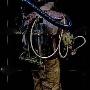 Retro bar nightclub performance costume stage show men singer DJ steampunk Armor masks smoker maker