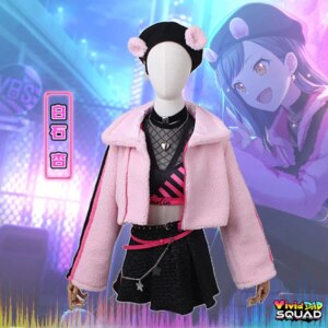 The Game Project Sekai Cos Shiraishi An Cosplay Plush coat Black Skirts Women VBS Stage Costume A