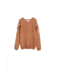 Women’s Long-Sleeved O-Neck Knitted Sweater, Soft Pullover, Elastic Knit, Full-Sleeve Lace, Patchwork, New