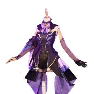 In Stock Anime Game Genshin Impact Cosplay Dress Fischl Sexy Halloween Party Dress Women Costume Set