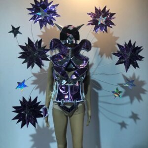 Halloween costumes Party girl Purple armor space warrior cosplay costume bar commercial dance team parade custom