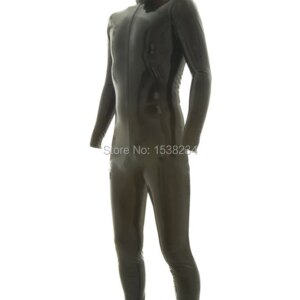 Latex Catsuit Men Rubber Unitard Front Zip Cusotmized