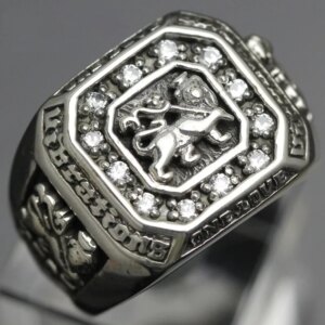 S925 sterling silver square men lion ring Thai jewelry personality domineering ring fashion men’s ring