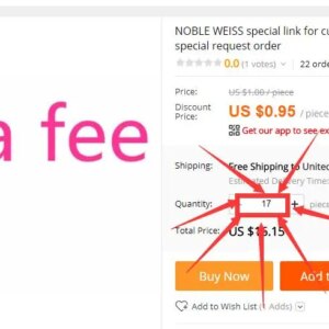 NOBLE WEISS special link for customers to pay for extra fee for rush order / special request order 11 Customized