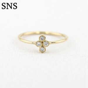 4pcs Round Excellent DEF Color CVD HPHT Lab Grown Diamond Engagement Ring Solid Real 14k Yellow Gold Wedding Ring for Women