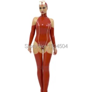 New arrival hot sale exotic lingerie female Women handmade Latex Nurse ceckc Uniform Outfit maid Cosplay Bodysuit catsuits