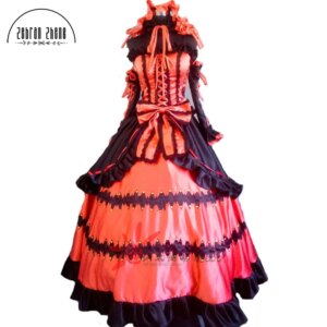 New Arrival Date A Live Cosplay Costume Tokisaki Kurumi Long Party Dress Costume For Women Custom Made