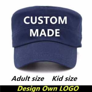 20PCS/LOT 100% Cotton Embroidery Personal LOGO Custom Army Hats Camouflage High Quality Thickened Adult Kid Soldier Cap