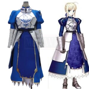 Fate Zero/Stay Night Saber Cosplay Costume Altria Pendragon Saber/king Arthur Pendragon Cosplay Costume Customized Any Sizes