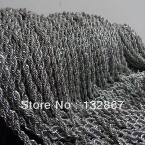 50 meters Lot 2.4mm Stainless steel Twisted rope chains XMAS. jewelry finding