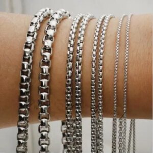 100meter Lot Fashion 3mm Square Rolo -Link Chain Stainless Steel Jewelry Finding Chain DIY Jewelry marking wholesale