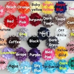 Wholesale~2.5″ Rose Chiffon lace flower , Shabby Chic Frayed flower trim 100yards/lot