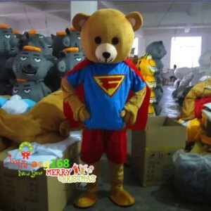 New Adult Best Sale Foam Cute Super Bear Mascot Costume Christmas Fancy Dress Halloween Mascot Costume