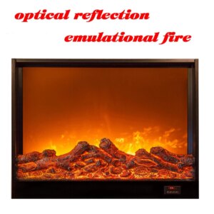 Electric Fireplace Insert Burner Firebox LED Optical Artificial Emulational Charcoal Flame Decoration Chimneypiece