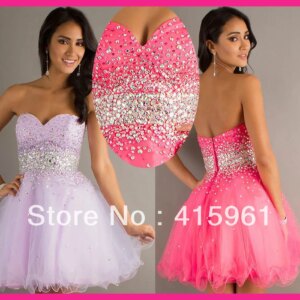 Lilac Strapless Sequined mezuniyet elbiseleri Crystals Short Ball Gown Cocktail Dress Homecoming Dresses 2025 graduation dresses
