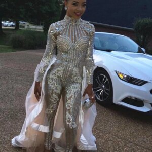 Female Singer Performance Prom Celebrate Outfit Bodysuit Squeins Crystals Diamonds Jumpsuit Party Rompers Costumes