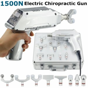 Chiropractic Tools Spine Back Massage Gun 1500N Adjustable Intensity Electric Correction Gun 8 Heads Cervical Therapy Massager