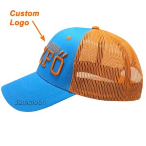 DHL Fast Shipping OEM Trademark Curve Brim Tennis Hat Mesh Material On Back Snapping Sun Protected Baseball Custom Trucker Cap