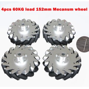 4pcs/set 60KG Big Load 152mm 6 inch Metal Mecanum Wheel Robot Car Omnidirectional Tires