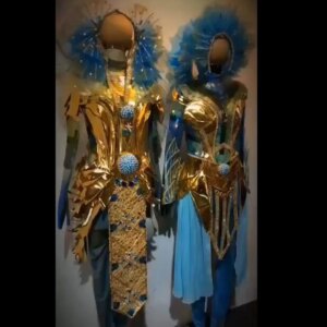 sexy women stage show clothing Nep tune golden armor marine future technology warrior queen cosplay party costume