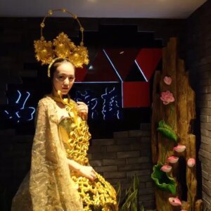 gold series costumes Gold Baroque light commercial models catwalk cosplay party costumes