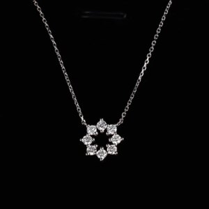 Lab Grown Diamond 18k Solid White Gold With 2.6mm Hpht Lab Grown Diamond Necklace Pendant