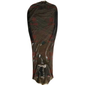 Men latex sleep bag latex catsuit fixed arms neck entry no zip tranpsparent black