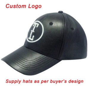 PU Leather Baseball Hat Summer Headwear Optional Text Dancer Football Golf Tennis Curved Brim Bill Visor Cool Style Custom Cap