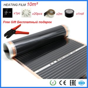 Free Gift Heating Film Plier Wifi APP Control Thermostat 10m2 Carbon Foil Good to Human Healthy Infrared Heating Film Set