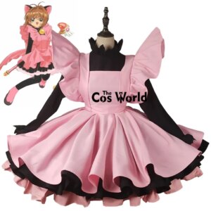 Cardcaptor Sakura Kinomoto Sakura Black Cat Maid Dress Outfits Anime Customize Cosplay Costumes
