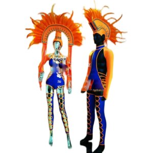 Fashion Show Royal blue feather sexy one-piece nightclub bar singer stage costumes Sexy Gogo Colour Feather outfit