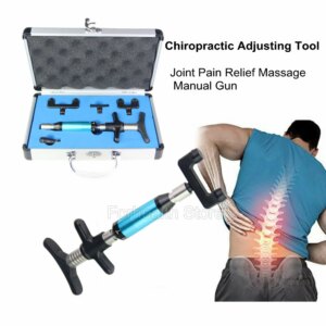 6 Levels Chiropractic Adjustment Tool For Backbone Adjustment Stainless Steel 4 Heads Spine Correction Therapy Massage Gun