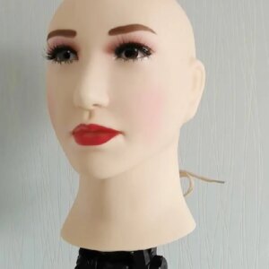 (XueQi)Crossdress Full Head Realistic Plastic Sexy Woman Transgender Male To Female Cosplay Drag Queen Doll Mask With Fake Eyes