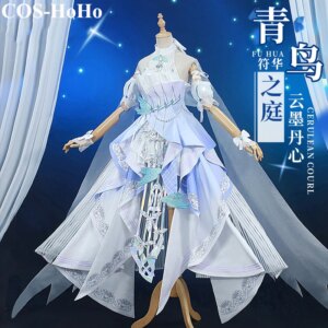COS-HoHo Anime Honkai Impact 3 Fu Hua Cerulean Court Elegant Dress Uniform Cosplay Costume Halloween Party Suit For Women NEW