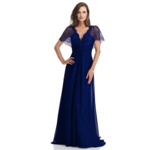 Royal Blue Mother Of The Bride Dresses A-line Floor Length Chiffon Lace Plus Size Long Groom Mother Dresses Wedding Customized
