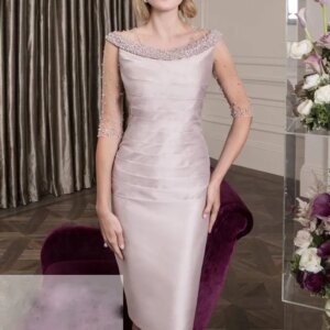 pink gethering dress mother of bride dress wedding dress mother mother of bride outfit formal dress beading neck thai silk dress