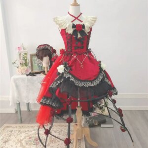 Cos-Mart Game Touhou Project Flandre Scarlet Cosplay Costume Red Formal Dress Activity Party Role Play Clothing Custom-Make