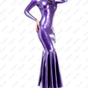 Latex Rubber Gummi ruffles fish tail Skirt Dress One-piece customized 0.4mm