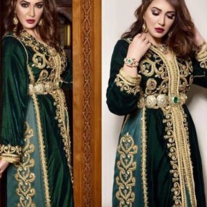 Customized Moroccan Caftan Dress Embroidery Appliques Long Evening Dress Floor Length Crystal Beading Arabic Muslim Party Gown