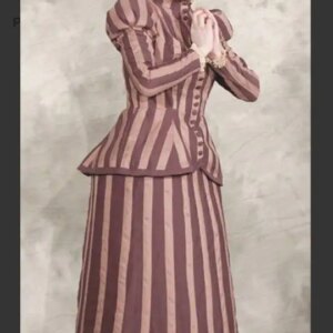 Cosplaydiy Tim Burton’s Corpse Bride Victoria Everglot Cosplay Costume Adult Women Victorian Strip Dress Suit L320