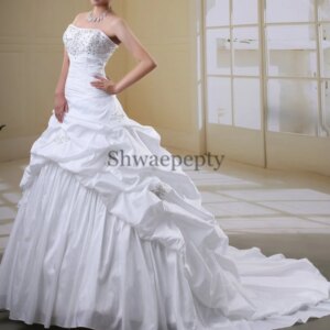 Vintage Embroidery Wedding Dress Strapless Back Lace Up Plus Size Long Bridal Gowns Customized Vestidos De Novia