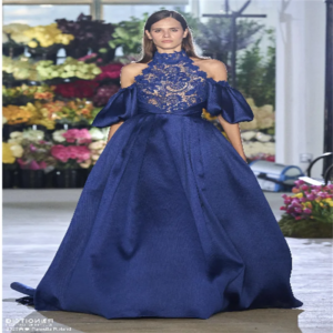 2025 Elegant Wedding Party Dress for Bride Blue Formal Gowns Sleeveless Halter Neck A Line Women’s Evening Long Dress Customize
