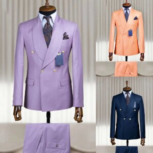 Fashion Men’s Suits Shawl Lapel Groom Wear For Wedding Party Business Slim Fit Tuxedos 2 Pieces Jacket Pants Custom Made