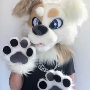 Christmas Long Fur Furry Costume Husky Dog Fox Mascot Costume Fursuit Wolf Brown Cosplay Party Fursuit Halloween Suit Adult Siz