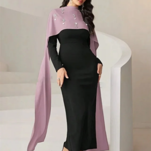 Customized Intricate Matching Jersey Beading Pearl Rhinestone Straight High Collar Midi Dresses Bespoke Occasion Dresses Classic